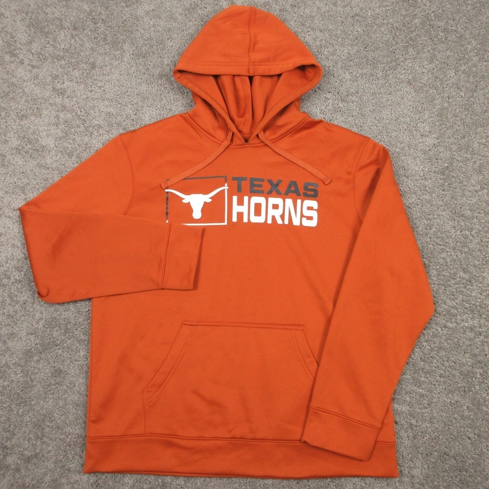 Texas Longhorns Sweater Mens Large Orange Hoodie Sweatshirt Fanatics College EUC